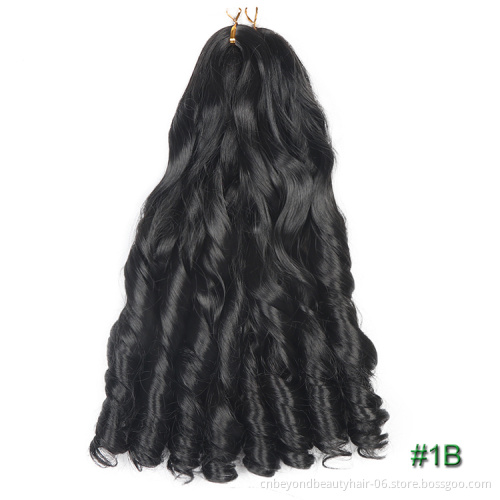 Free Sample Silky Pony Style Wavy Braiding  Hair Spiral Curly Hair Extensions French Curls Synthetic Curly Braiding Hair
